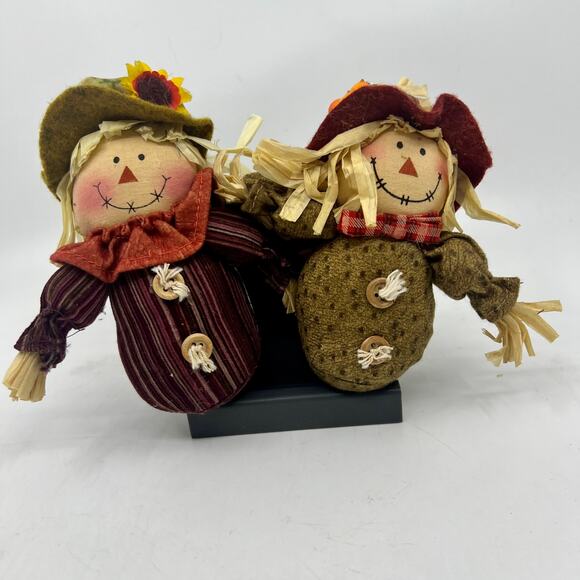 No Brand Other - Small Girl and Boy Scarecrow Plush Décor Halloween Thanksgiving